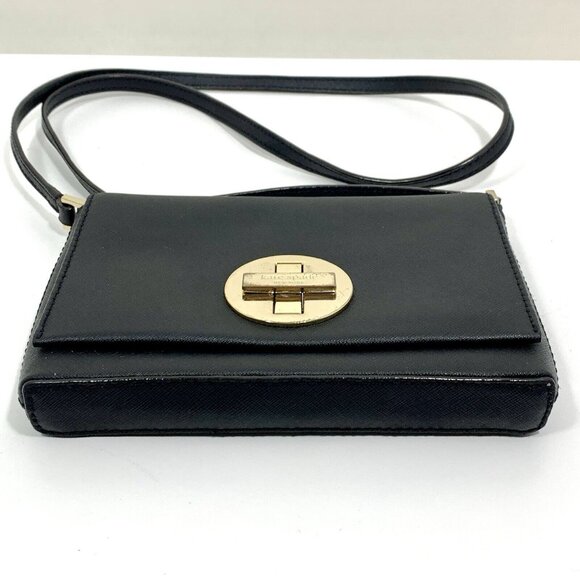 KATE SPADE Black Saffiano Leather ASTOR COURT Turnlock Flap Crossbody Bag - Picture 2 of 13